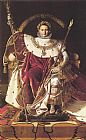 Napoleon Canvas Paintings - Napoleon I on His Imperial Throne